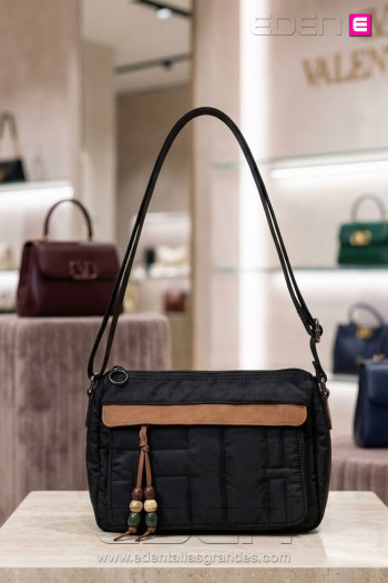 Bolso Nylon Melodía Negro | Edén Moda Tallas Grandes - Imagen 1