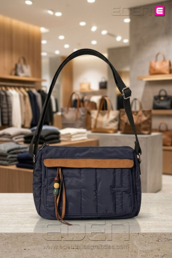 Bolso Nylon Melodía Marino | Edén Moda Tallas Grandes - Imagen 1