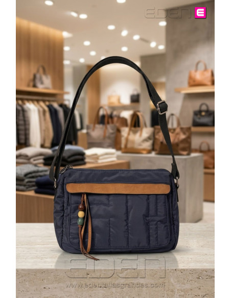 Bolso Nylon Melodía Marino | Edén Moda Tallas Grandes - Imagen 1