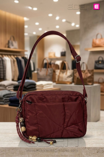 Bolso Nylon Destino Merlot | Edén Moda Tallas Grandes - Imagen 1