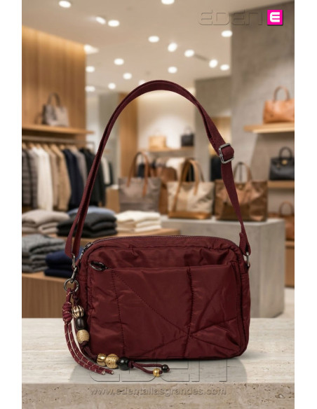Bolso Nylon Destino Merlot | Edén Moda Tallas Grandes - Imagen 1