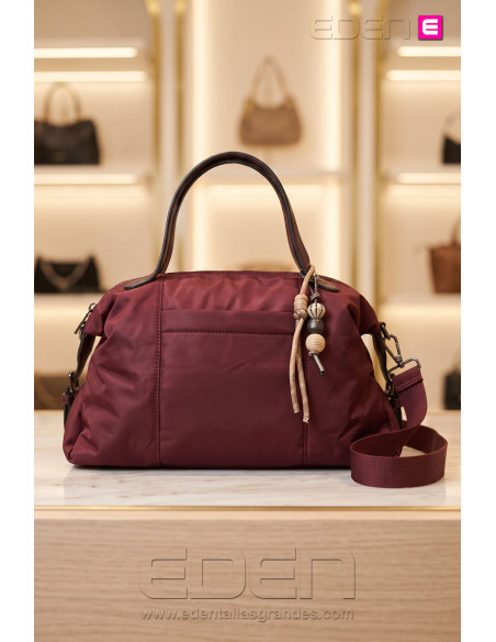Bolso Nylon Magnetismo Merlot | Edén Moda Tallas Grandes - Imagen 1