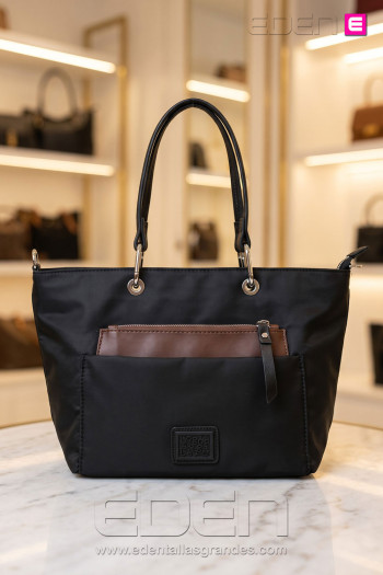 Bolso Nylon Euforia Negro | Edén Moda Tallas Grandes - Imagen 1