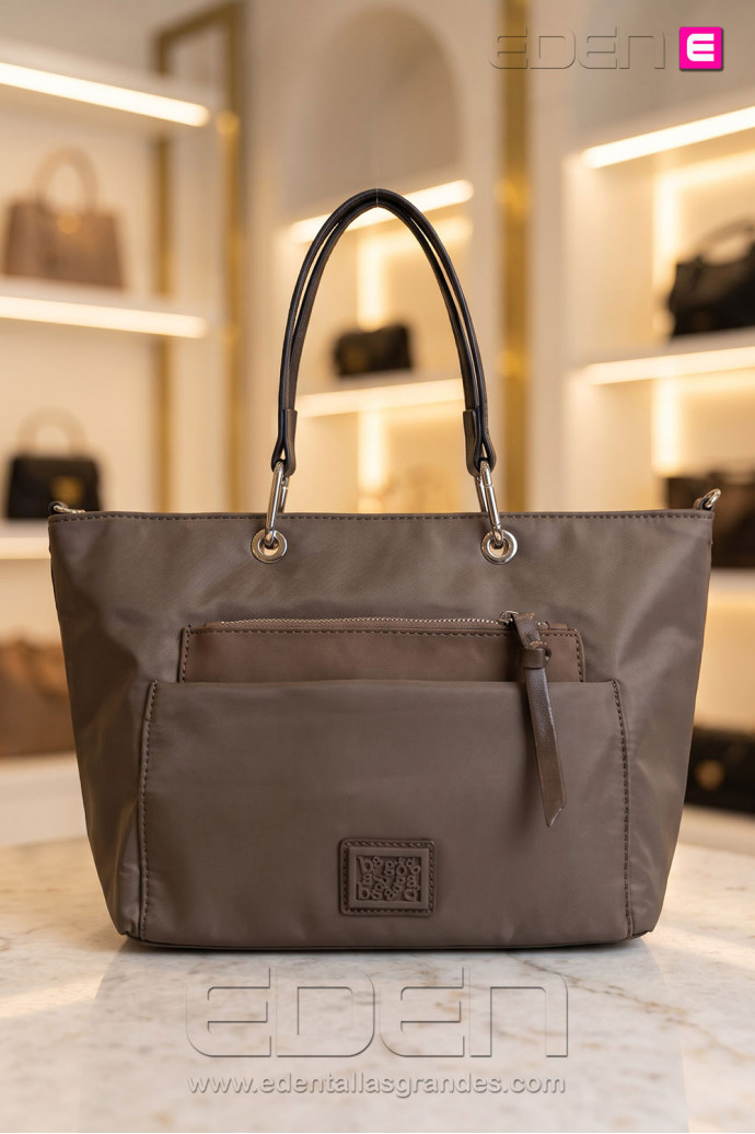 Bolso Nylon Euforia Coffee | Edén Moda Tallas Grandes - Imagen 1