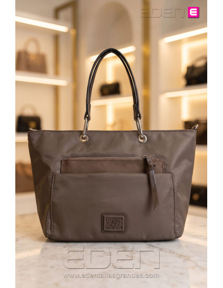 Bolso Nylon Euforia Coffee | Edén Moda Tallas Grandes - Imagen 1