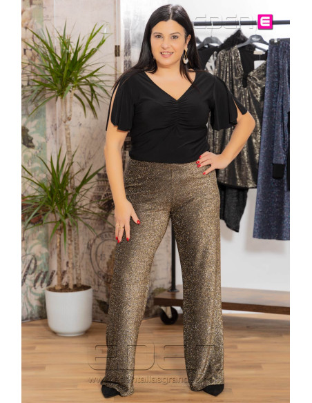 PANTALON BRILLO ORO DANES CON ALMA - Imagen 1