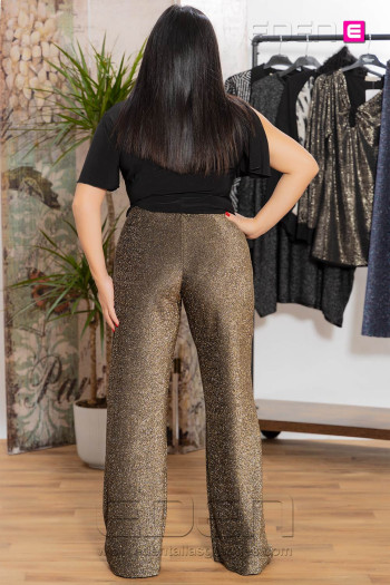 PANTALON BRILLO ORO DANES CON ALMA - Imagen 2