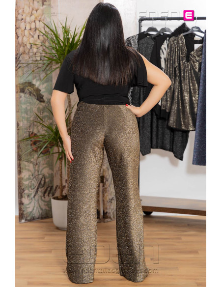 PANTALON BRILLO ORO DANES CON ALMA - Imagen 2