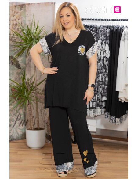 Pantalon palazzo corazon dorado victoria 56 - Imagen 1