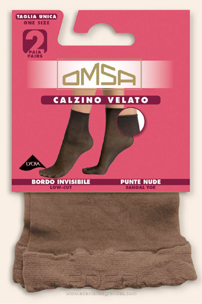 tobillero caramello calzino velato omsa pack de 2 - Imagen 2