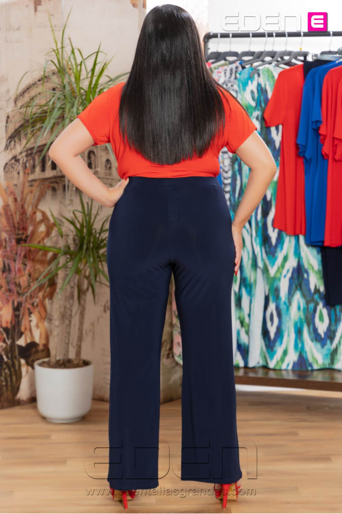 Pantalon danae marino punto bolsillos con alma - Imagen 3