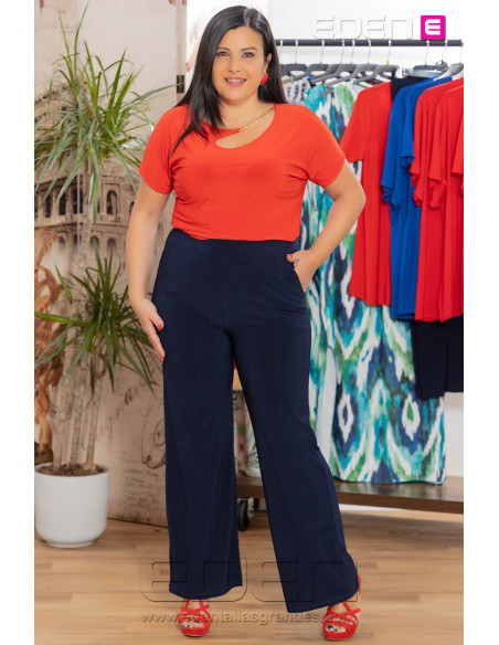 Pantalon danae marino punto bolsillos con alma - Imagen 2