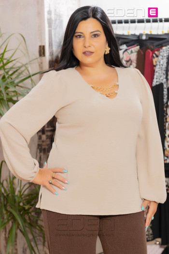 Blusa Liam Camel Con Alma - Imagen 1