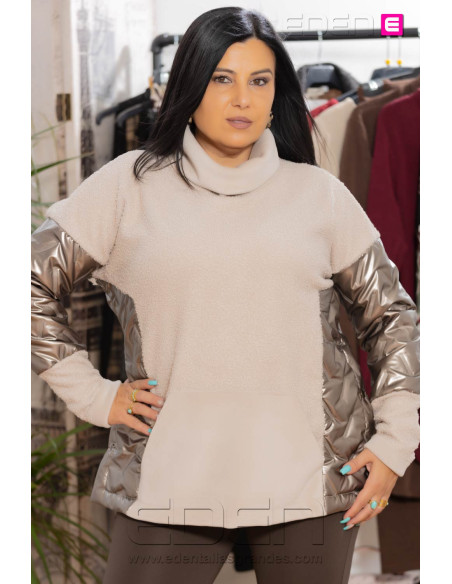 Imagen 1 - Poncho Chaqueta Gael Beige Con Alma Poncho Chaqueta Gael Beige Con Alma - Imagen 1