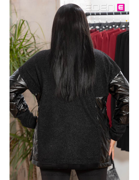 Imagen 2 - Poncho Chaqueta Gael Negro Con Alma Poncho Chaqueta Gael Negro Con Alma - Imagen 2