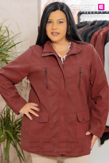 Chaqueta Ante Granate Velika - Imagen 2