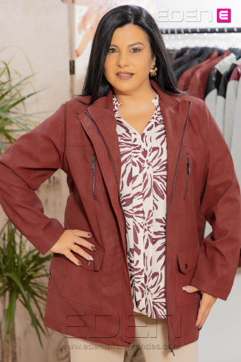Chaqueta Ante Granate Velika - Imagen 1