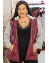 Chaqueta capucha Polipiel Granate Velika