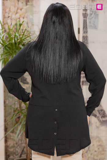 Camisa Larga Isabel Negro Velika - Imagen 2