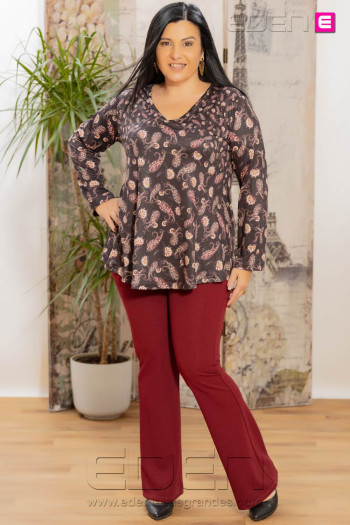 Pantalon granate campana aire con alma - Imagen 1