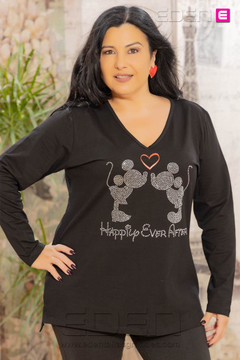 Camiseta Amor Eterno Negro VeliKa - Imagen 1