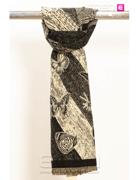 Imagen 1 - Pashmina Mariposas Negro Pashmina Mariposas Negro - Imagen 1