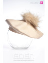 Boina Pompón Cachemira Beige