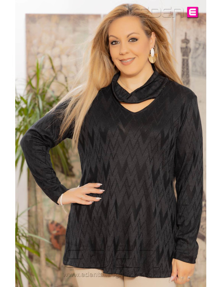 Imagen 1 - Jersey Cenefa Corazones negro Velika Jersey Cenefa Corazones negro Velika - Imagen 1