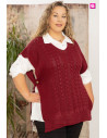 Conjunto Blusa Y Chaleco Trenza Granate Valeria Milano