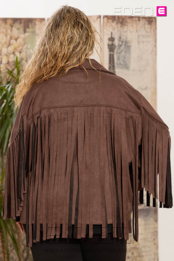 Imagen 2 - Chaqueta Flecos Ante Marron Valeria Milano Chaqueta Flecos Ante Marron Valeria Milano - Imagen 2