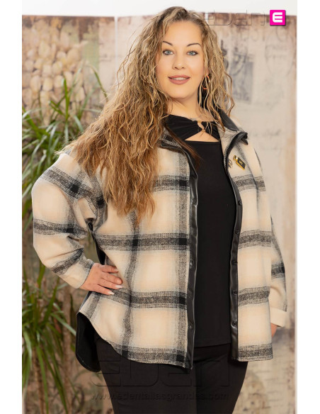 Imagen 1 - Chaqueta Ginevra Cuadros Negros Valeria Milano Chaqueta Ginevra Cuadros Negros Valeria Milano - Imagen 1