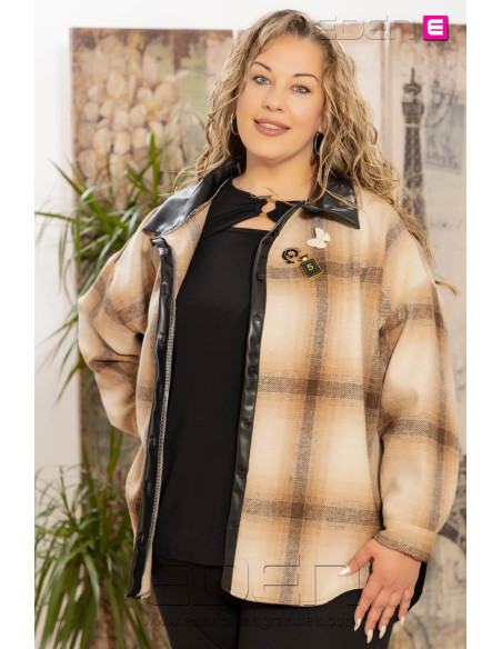 Imagen 1 - Chaqueta Ginevra Cuadros Marrones  Valeria Milano Chaqueta Ginevra Cuadros Marrones  Valeria Milano - Imagen 1
