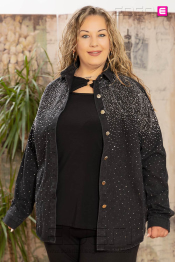 Imagen 1 - Sobre Camisa Tejana Negro Brillos Valeria Milano Sobre Camisa Tejana Negro Brillos Valeria Milano - Imagen 1