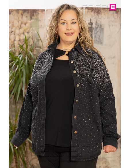 Imagen 1 - Sobre Camisa Tejana Negro Brillos Valeria Milano Sobre Camisa Tejana Negro Brillos Valeria Milano - Imagen 1