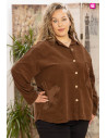 Camisa Flor Micropana Marrón Valeria Milano