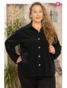 Camisa Flor Micropana Negro Valeria Milano