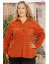 Camisa Flor Micropana Naranja Valeria Milano