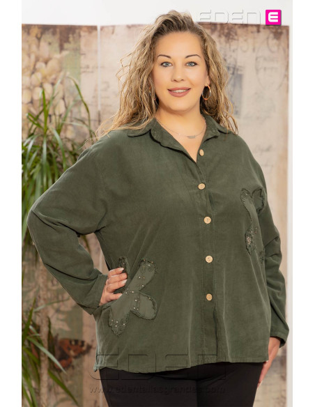 Imagen 1 - Camisa Flor Micropana Verde Valeria Milano Camisa Flor Micropana Verde Valeria Milano - Imagen 1