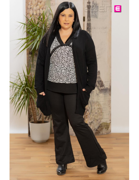 Pantalón Campana Punto  Carpever Negro Only - Imagen 1