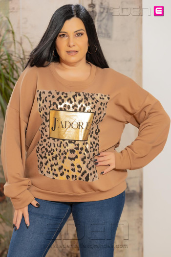 Sudadera Jadore Camel Valeria Milano - Imagen 1