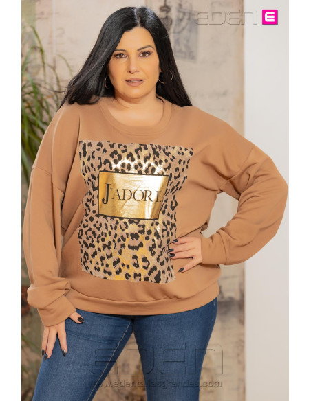 Sudadera Jadore Camel Valeria Milano - Imagen 1