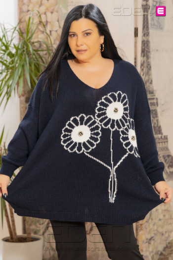 Jersey Girasoles Marino Valeria Milano - Imagen 1