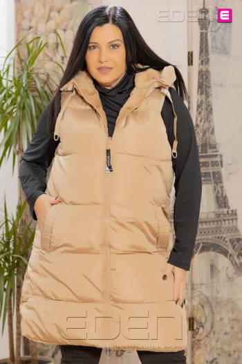 Chaleco Pelo Camel Royal Reversible - Imagen 2