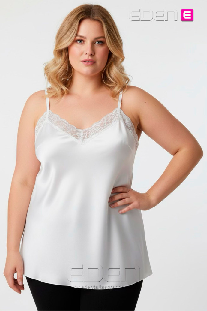 Top Lencero Raso Blanco Valeria Milano - Imagen 1