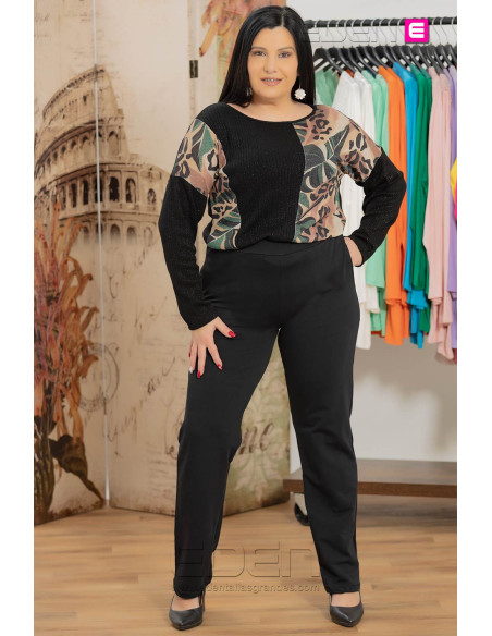 Pantalón Felpa Negro Noos Noos - Imagen 2