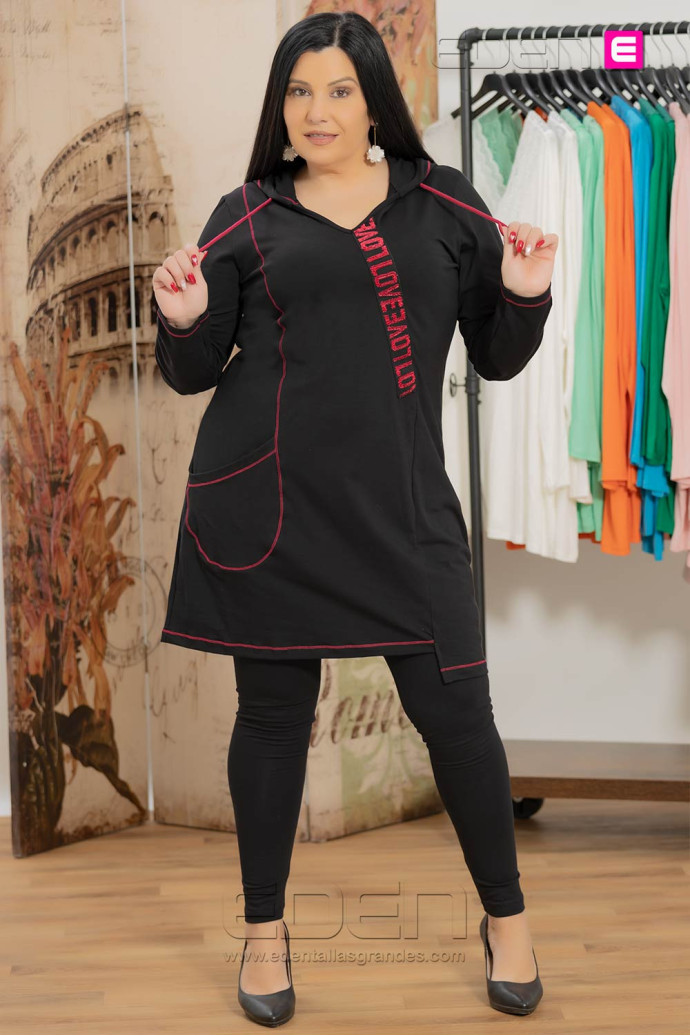 Leggins Power Cotton Lycra Gruesa Negro Noos Noos - Imagen 1