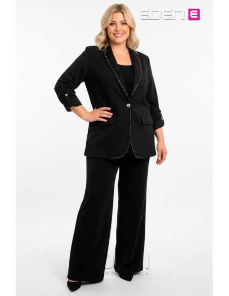 Pantalón Punto Campana Negro Valeria Milano - Imagen 1