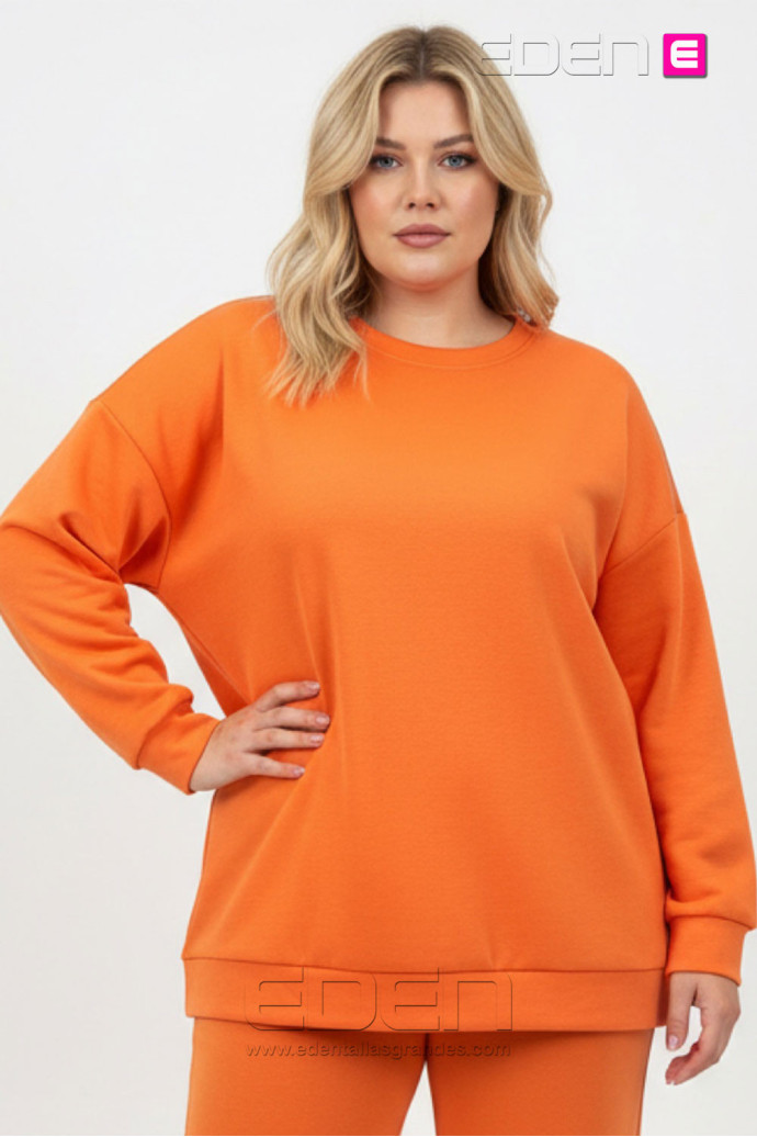 Sudadera Lisa Naranja Valeria Milano - Imagen 1
