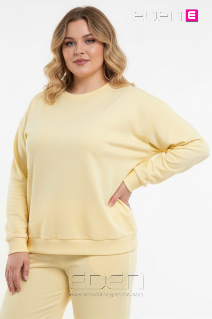 Sudadera Lisa Amarillo Valeria Milano - Imagen 1