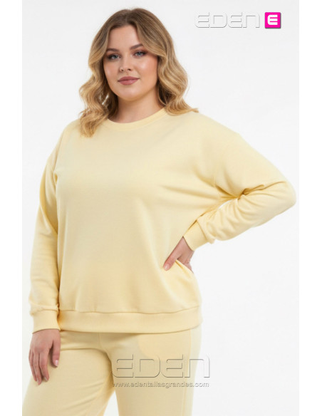 Sudadera Lisa Amarillo Valeria Milano - Imagen 1
